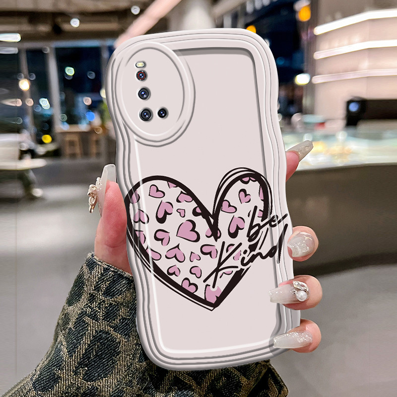 Casing Hp Untuk VIVO V19 V19 Neo V17 V17 Pro Case Krim gelombang Softcase Silikon Kesing Hati lucu C