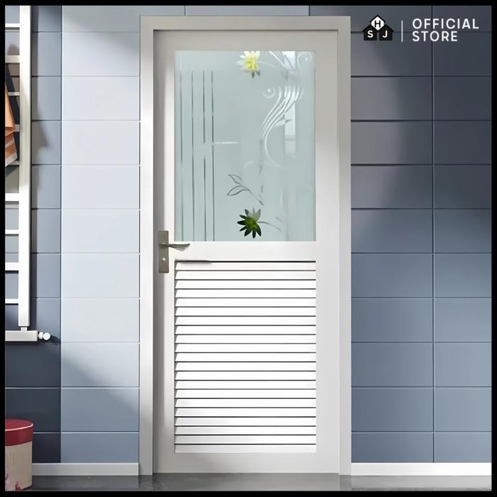 Promo Pintu Kamar Mandi Aluminium 200 Cm X 70 Cm / Pintu Toilet Kaca Premiu Free Handle