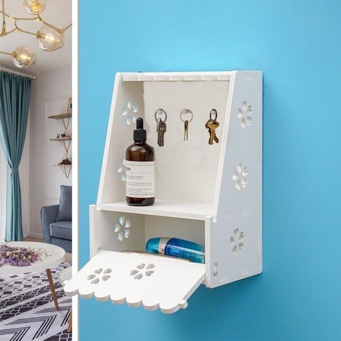 Rak Serbaguna Gantungan Kunci Key Holder Dinding Kayu Rak Kosmetik Makeup Make Up Skincare Skin Care