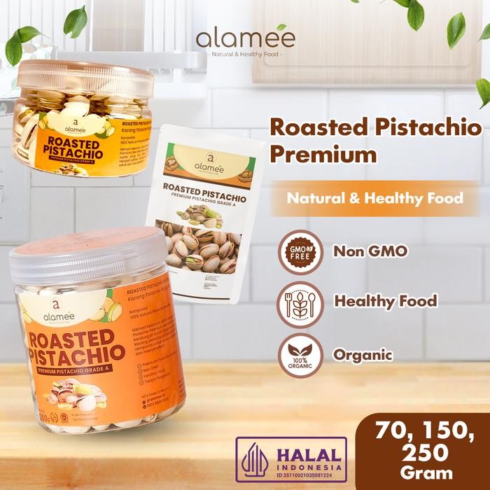 

Pistachio Kacang Pistacio Panggang Fustuk Roasted Premium Organic Dalam Cangkang Renyah