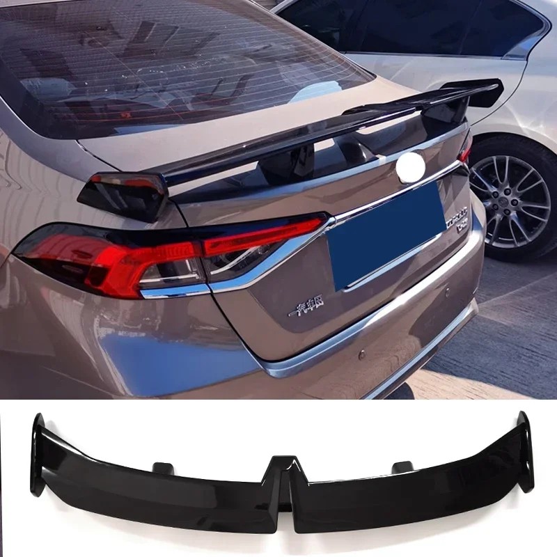 New New！ Spoiler for Toyota Corolla Tail Fin 2019-2013 Sedan Type W Glossy Black ABS Material Rear W