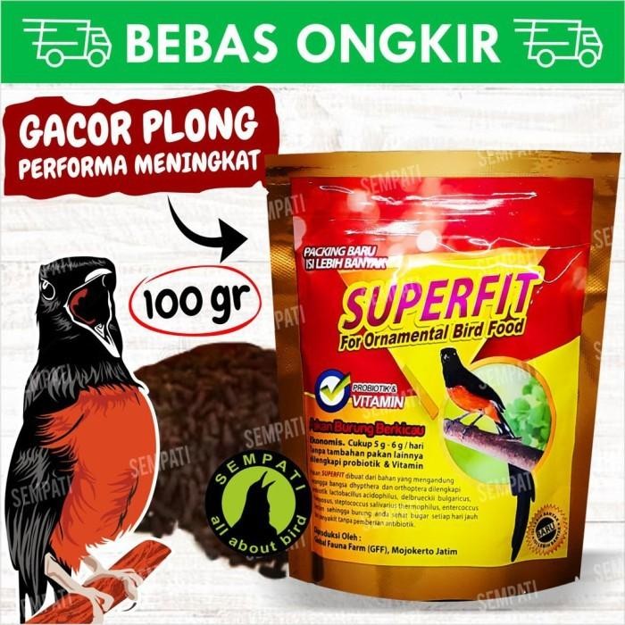 Superfit Super Fit Gold 100gr Original Voer Pur Pakan Burung Murai Kacer Kenari Anis Cililin Kacer