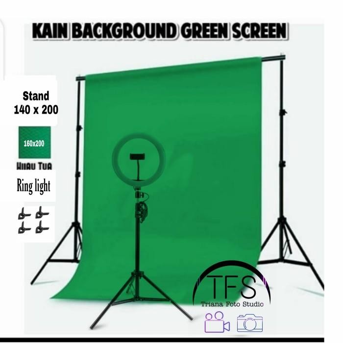 (Allthebest) Paket green screen + Ring light