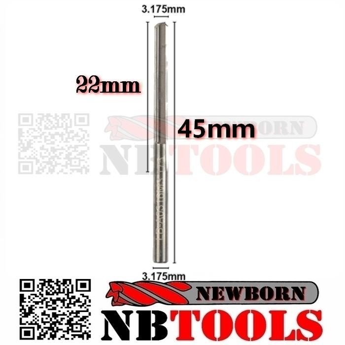 Executive endmill 3.175 mm long double straight flute 22mm end mill