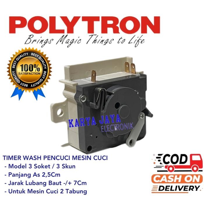 Timer Mesin Cuci POLYTRON Timer Wash 3 Socket Mesin Cuci POLYTRON 2 Tabung