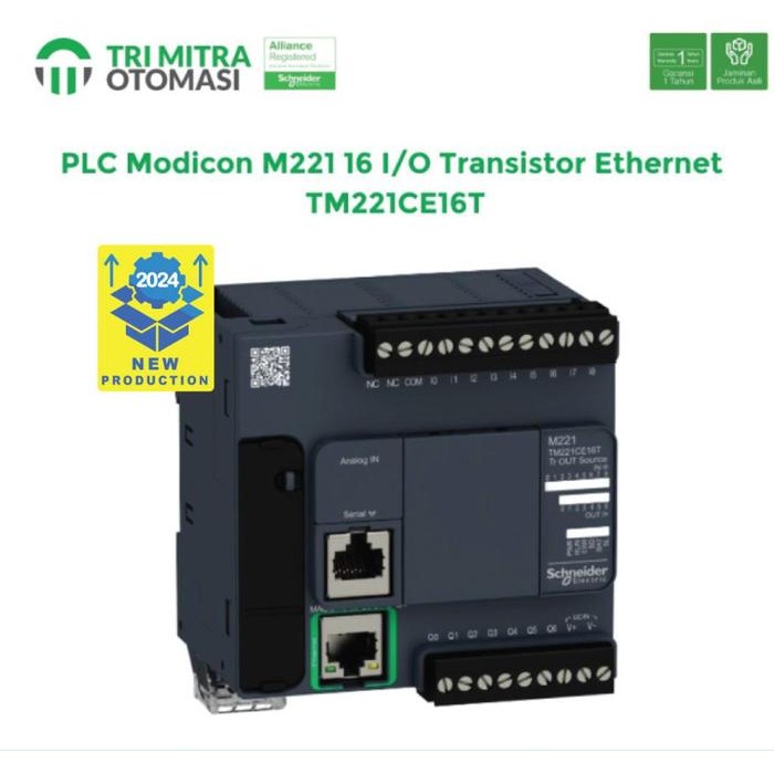 Schneider PLC Modicon M221 16 I/O Transistor Ethernet - TM221CE16T