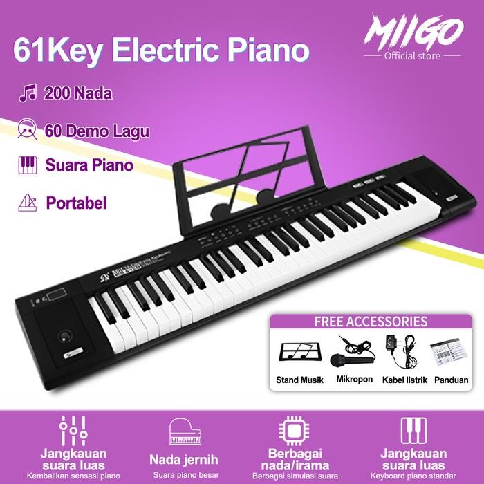 MIIGO Piano Elektronik Multifungsi, Piano 61-KeyPiano