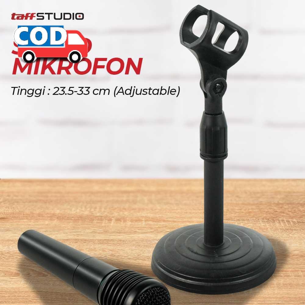 Stand Mic Meja Holder Penyangga Microphone Tiang Dudukan Panjang Pendek Bisa Diatur