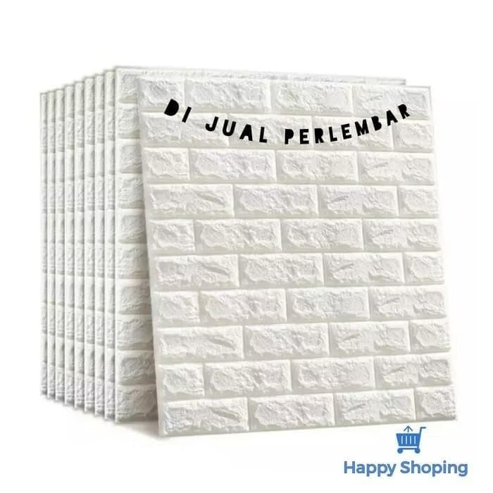Expert walpaper dinding 3D walpaper sticker foam brick walpaper white