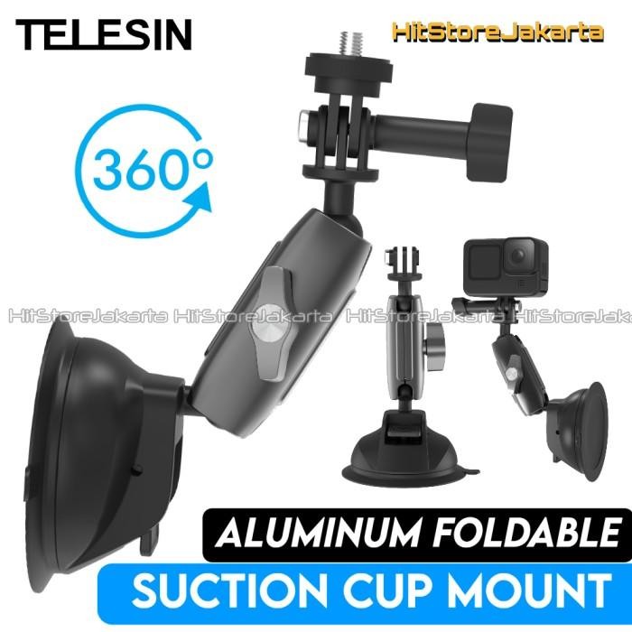 [Expret] Telesin Suction Cup Aluminum Foldable Suction Cup Mount GoPro Insta360