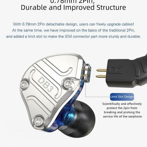 [Expret] NICEHCK DB3 with Microphone Hybrid Earphone - 3 Driver 2DD+1BA