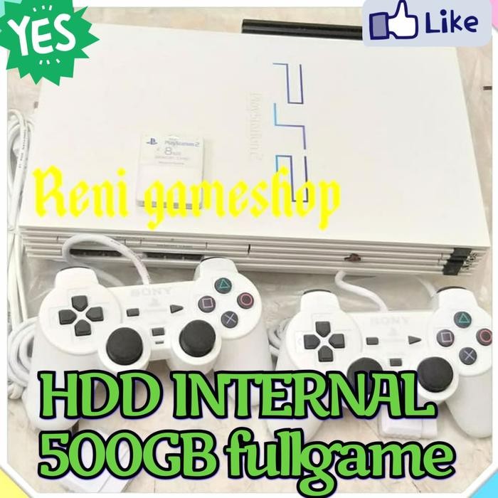 Promo Reni Gameshop Ps2 Fat Model Na Putih Limited Edition Hdd 500Gb Fullgame Paket Komplit Mesin