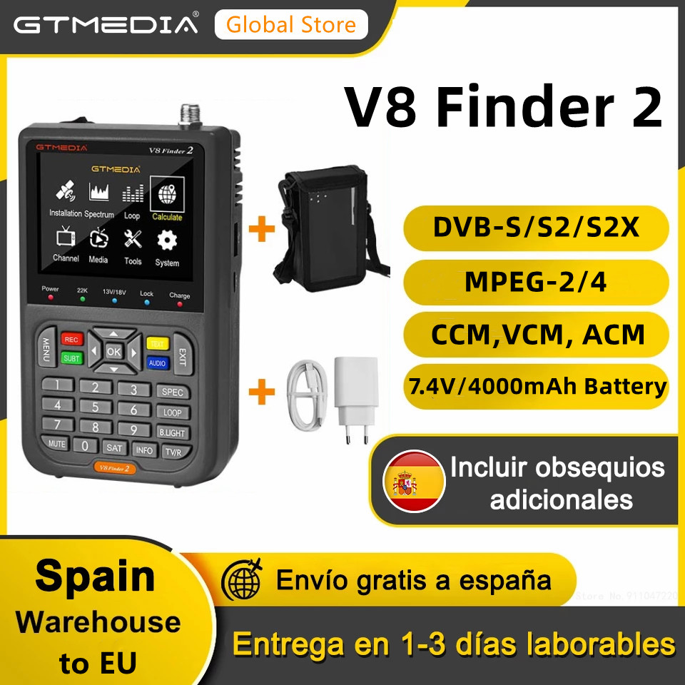 GTMEDIA V8 Finder 2 Grey Satellite Signal Finder DVB-S/S2/S2X Digital