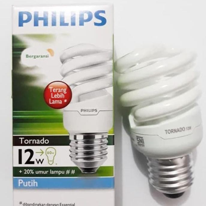 [Expert] PHILIPS TORNADO 12 Watt Putih 12 W Lampu ULIR 12W SPIRAL 12WATT GROSIR