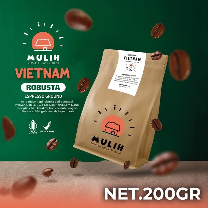 

Kopi Fine Robusta Vietnam Coffee Bean Espresso Roast Beans Biji Bubuk 200gr
