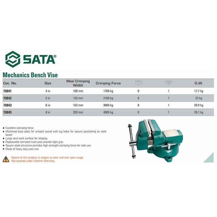 RAGUM CATOK MEJA BESI 4 INCH 70841 SATATOOLS HEAVY DUTY BENCH VICE 4"