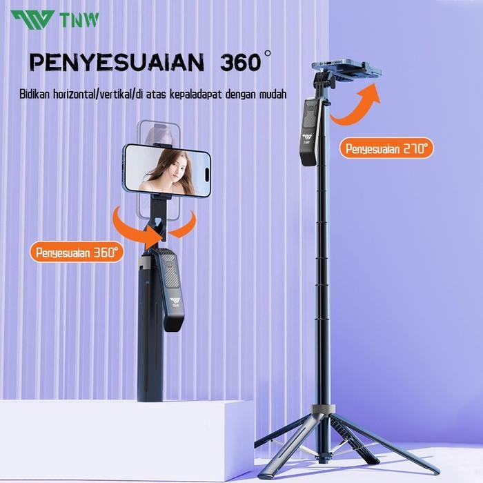 TNW S30 Tongsis Tripod Bluetooth 1.8m Fill light Tongsis Tripod Remote Tongsis hp Selfie Stick