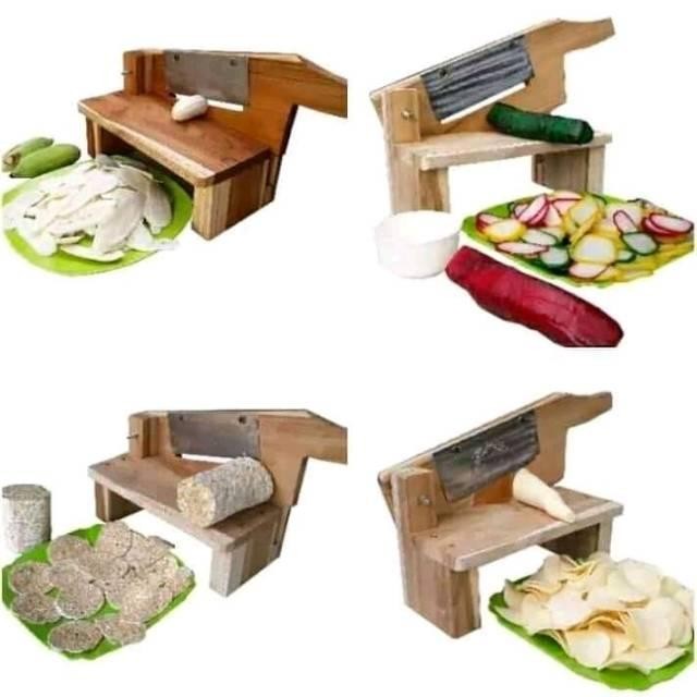 Alat pemotong kerupuk pengiris keripik singkong kayu jati