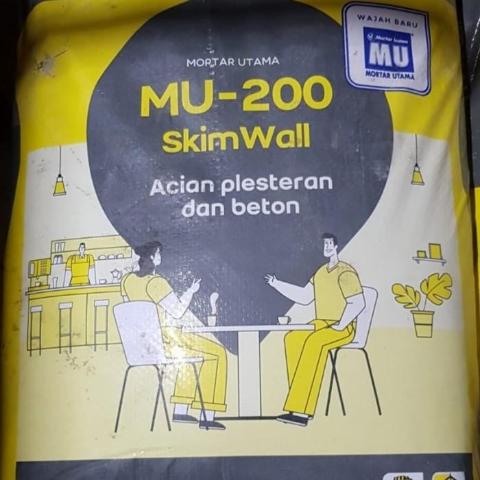Mortar Utama Mu 200 Acian Plester & Beton Skimwall Mu200 - 40Kg