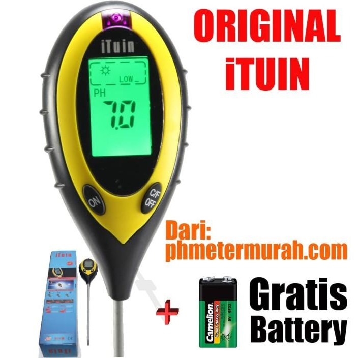 [Expert] ph tanah digital 4in1 merk ituin iTuin digital Ph Meter tanah soil