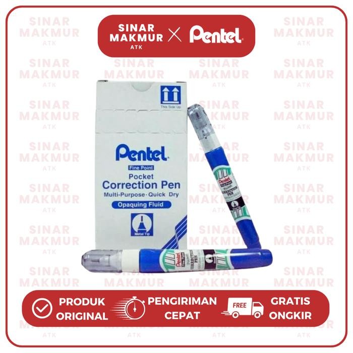 

correction pen/correction fluid/tipex cair pen pentel zl62w (pcs) kode 1372