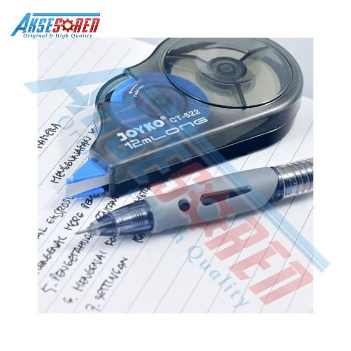 

tip ex kertas pita joyko [ct-522/1 pack] / correction tape x roll / tipe-ex / penghapus pulpen 1 pak