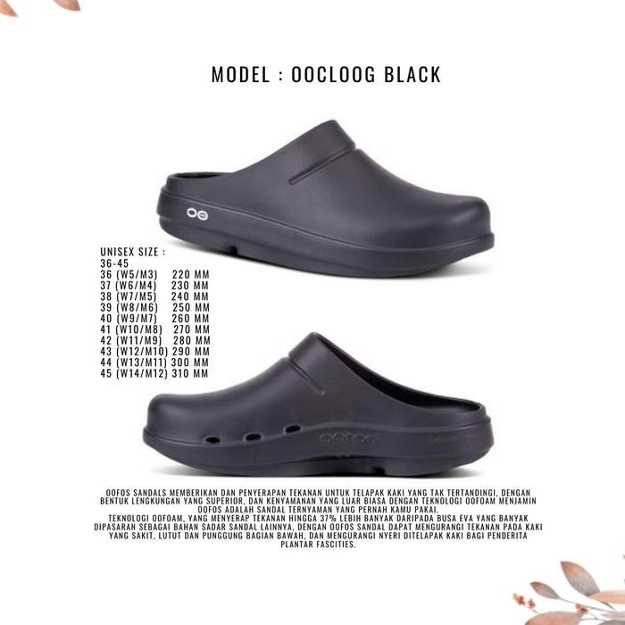 OOfos OOcloog Black Sandal Mens (produk ORIGINAL)