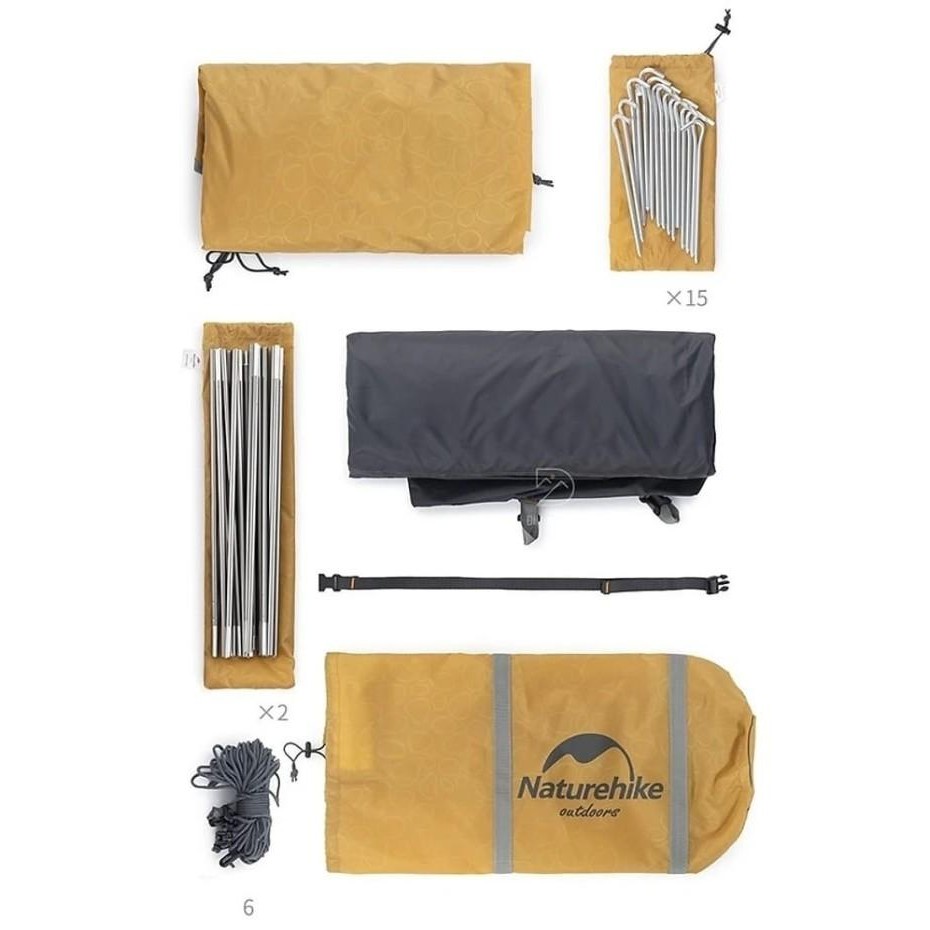 tenda 4p light NATUREHIKE NH18Z044 fessional P-Series extra ringan Cam Outdoor 4 orang kemah