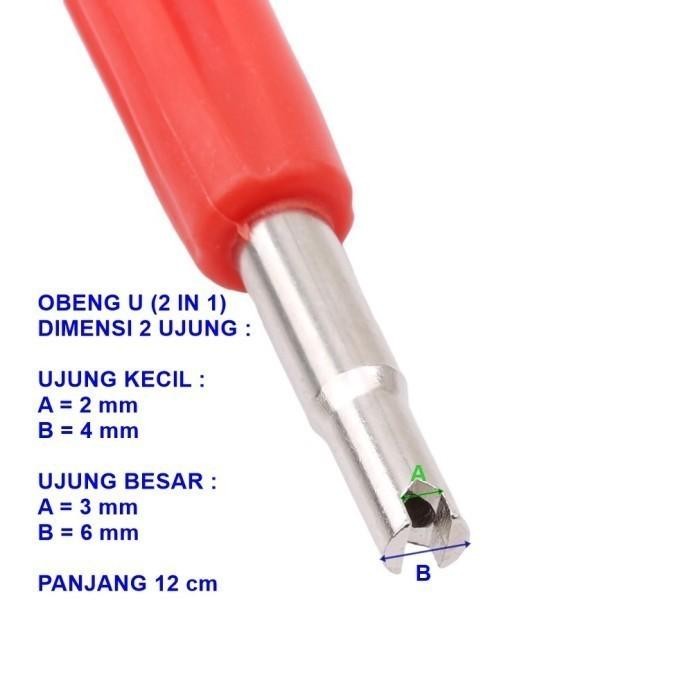 kunci u / obeng sekrup uticon kepala kotak kepala ganda 2 IN 1 Kokoh *