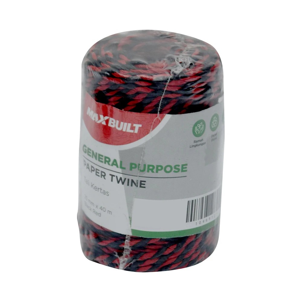 

Maxbuilt Tali Kertas Serbaguna 2.5 Mm X40 Mtr - Hitam/Merah-10469127