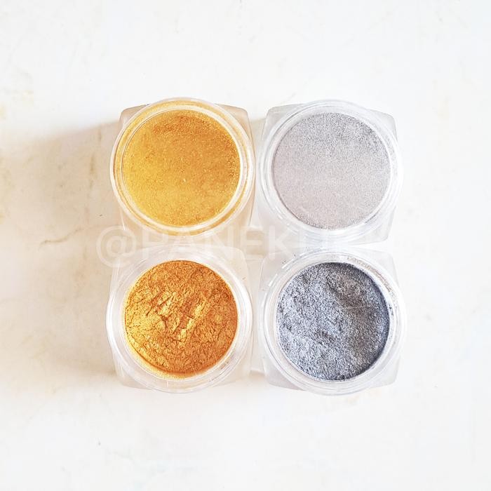 

FREShBgt- EDIBLE LUSTER DUST gold/ silver HALAL/ lustre dust bubuk glitter dekor