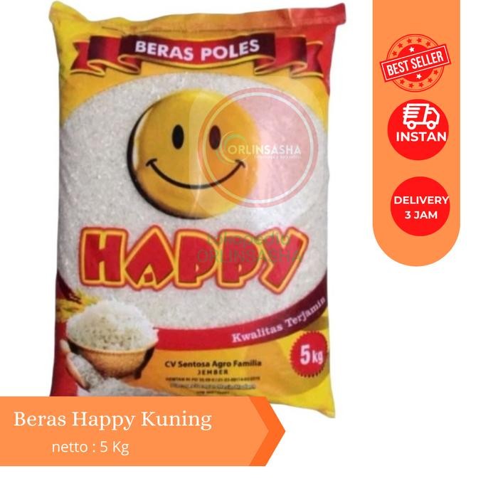 

FREShBgt- Beras Happy 5Kg l Beras Happy Kuning l Beras Happy Biasa l Beras 5Kg