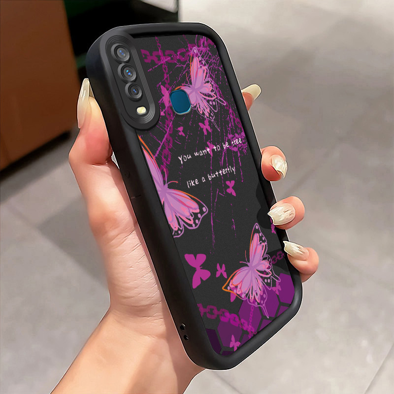 Casing Hp VIVO Y17 Y15 Y12 Y12i Y3 Y3s 2020 Case Softcase Kesing rantai kupu-kupu ponsel Cesing terb