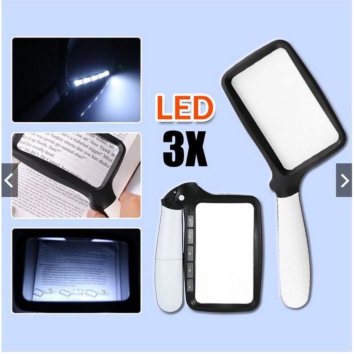 

kcp 10863 kaca pembesar lipat 5 led ukuran 108x63mm Magnifier
