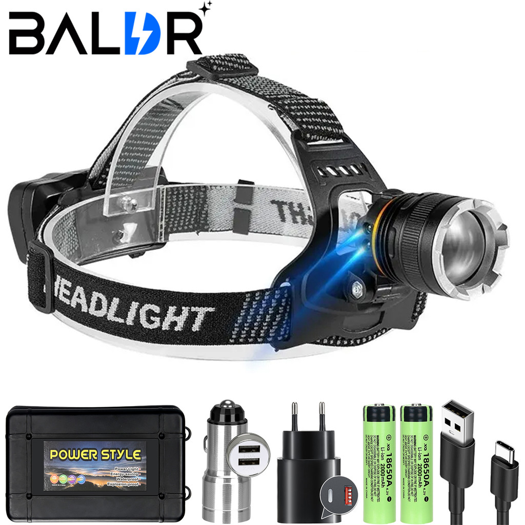 IMPORT XHP90.2 Super Powerful Headlamp Rechargeable Head Flashlight High Power Head Lamp 1000Meters