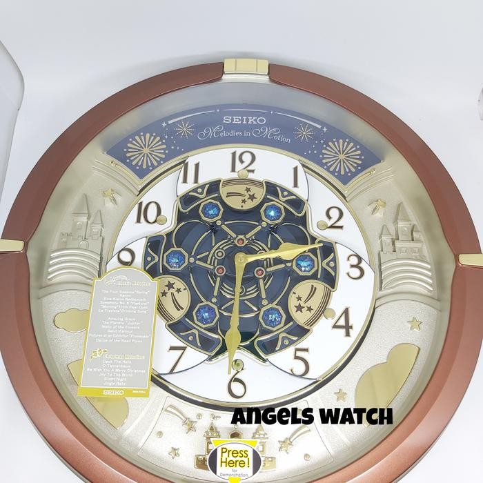 Jam dinding melodies seiko QXM378 QXM378B melodies in motion