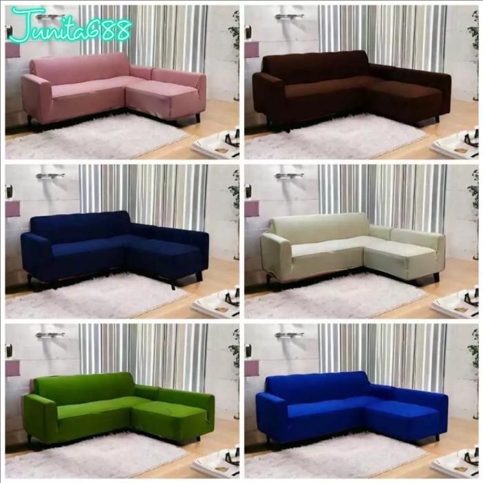 Cover sofa bentuk L PUTUS / Sarung PENUTUP SOFA L putus elastis