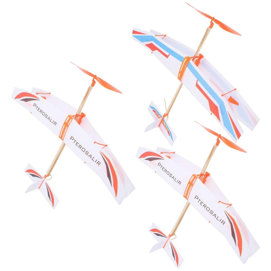 3 Pcs Rubber Band Airplane Toys Kids Educational Playthings Diy Glider Planes Models Assemble