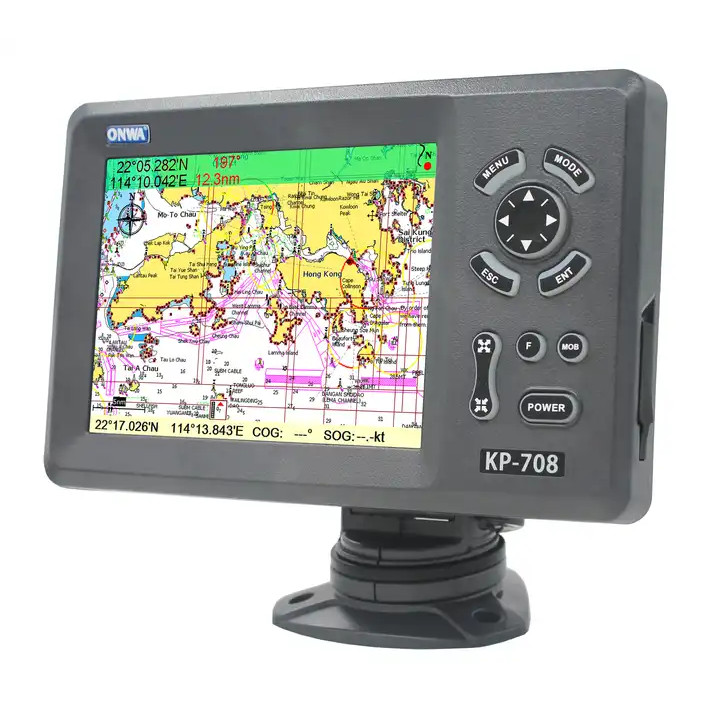 BEST ONWA KP-708 7in Marine GPS Navigator Navigation Chart Plotter with Colorful LCD External GPS An