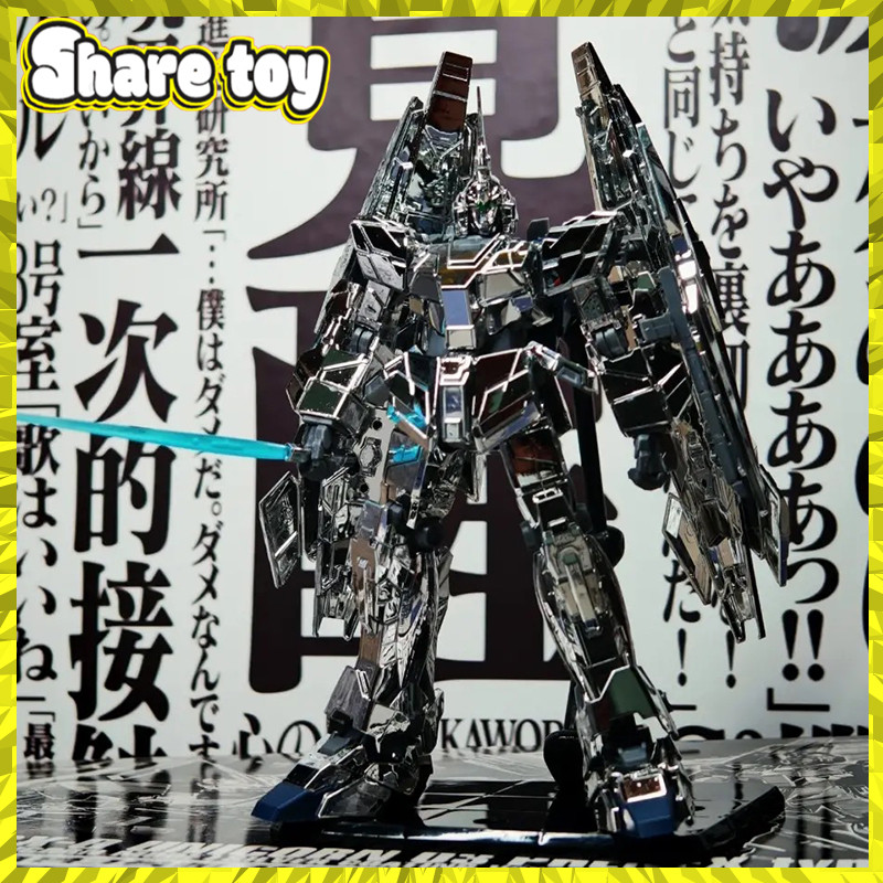 Xingdong Hguc 1/144 Rx-0 Unicorn 03 Phenex Rc Type Silver Plated Version Assembly Model Kits Action