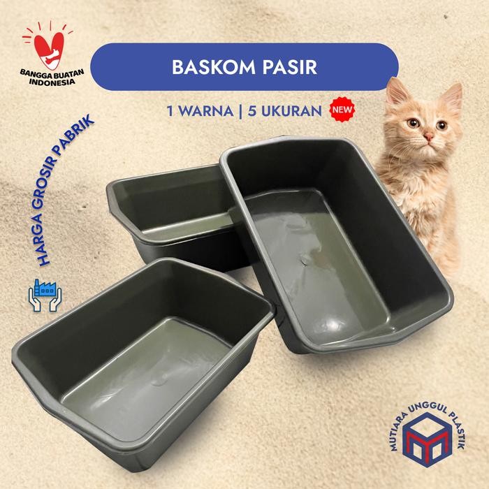 BAK PASIR PUP KUCING / BASKOM PLASTIK KOTAK / BAK TAHU TEBAL *
