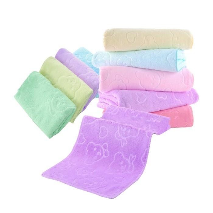 Handuk Mandi Kecil / Handuk Muka / Handuk Olahraga / Sapu tangan Motif Beruang Ukuran 30x30 30x60 *