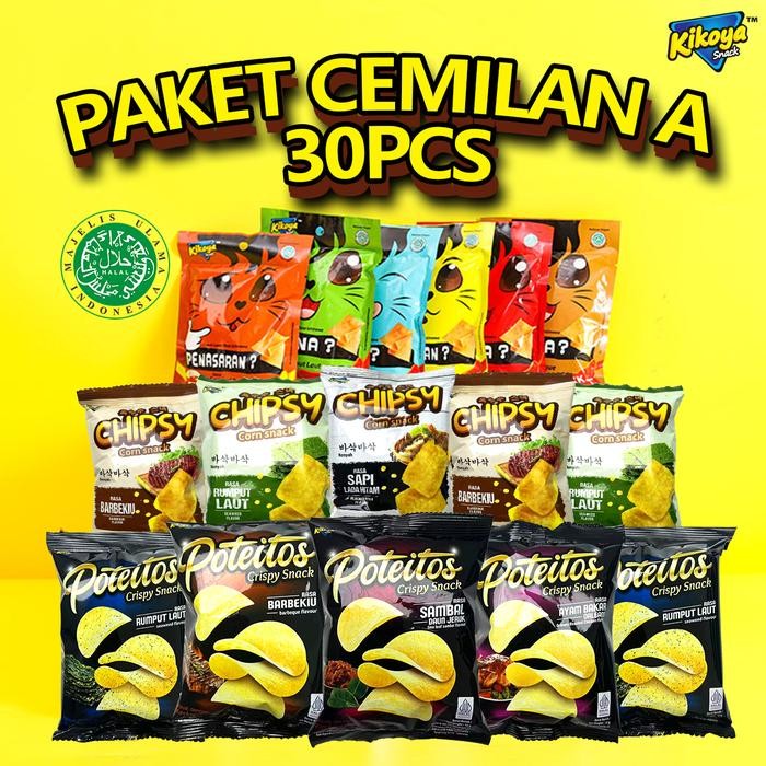

CEMAL CEMIL PAKET CEMILAN A 30PCS POTEITOS CHIPSY KIKOYA TERBARU LEBIH KUMPLIT LEBIH HEMAT ANEKA