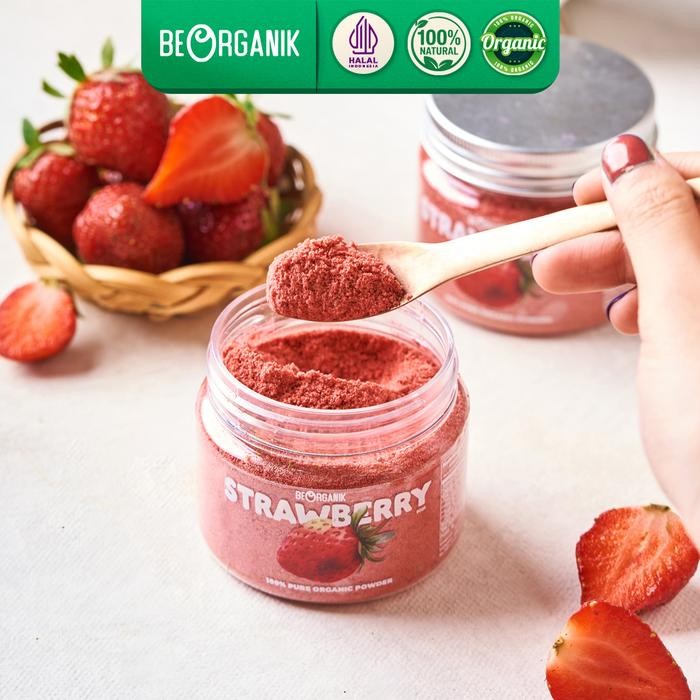 

PREMIUM Beorganik Pure Strawberry Powder / Bubuk Stroberi Murni Bebas gula Organik