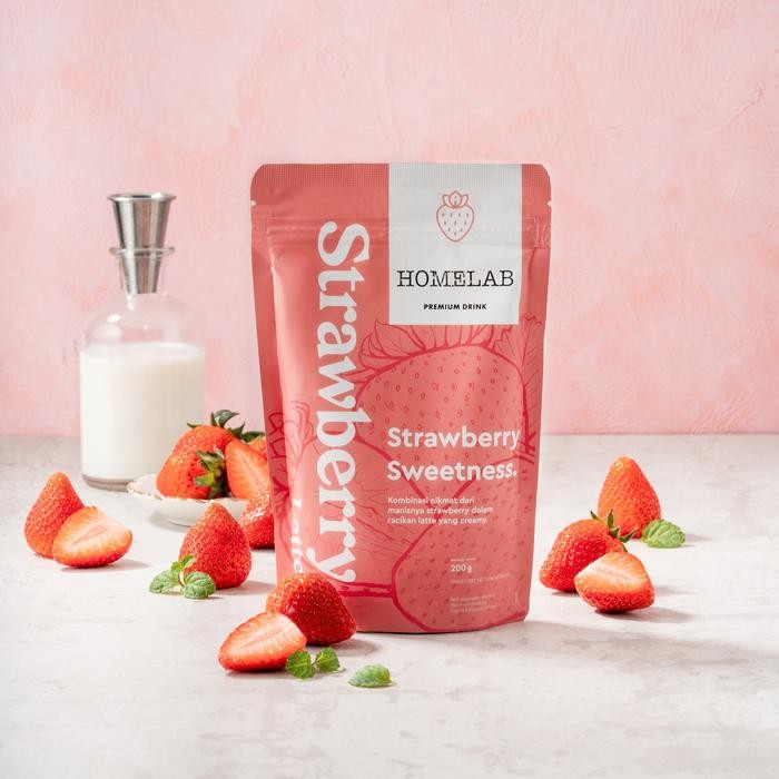 

PREMIUM Bubuk Minuman STRAWBERRY LATTE - Premium Drink Powder 200g