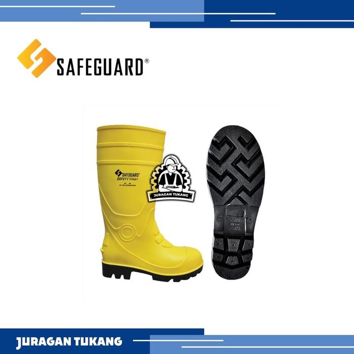 PREMIUM Sepatu Safety Boot Karet Ujung Besi SAFEGUARD Rubber Shoes AP (Lynx)