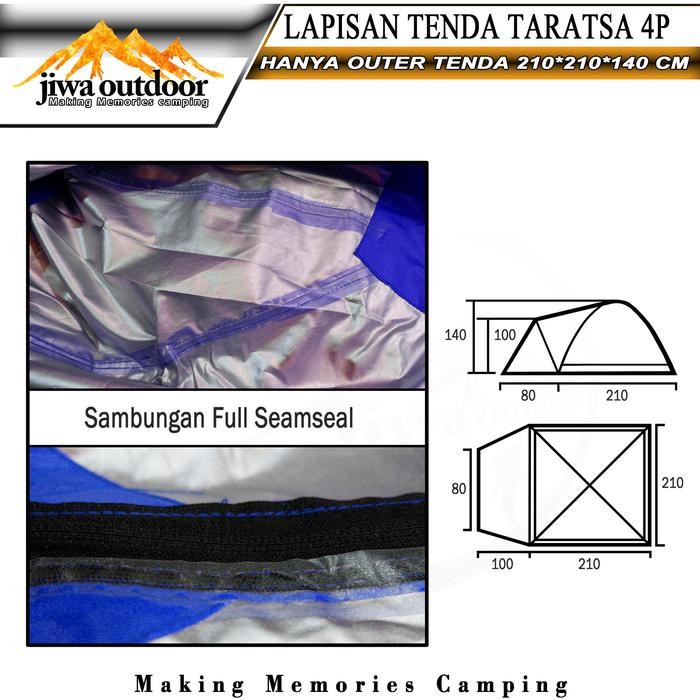 cover tenda teras camping layer tenda 4-5 person outer pelindung wp