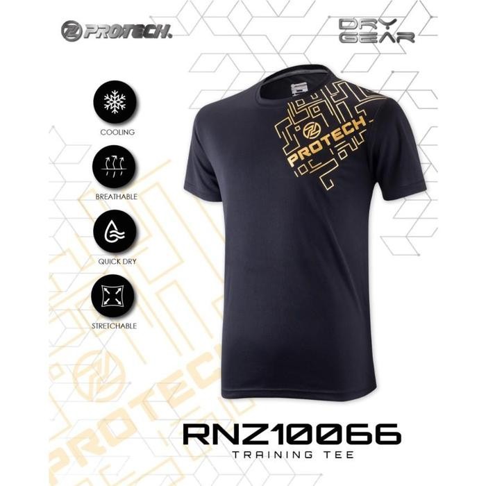 KAOS BADMINTON PROTECH FOR TRAINING TEE RNZ 10066/RNZ10066 BLACK