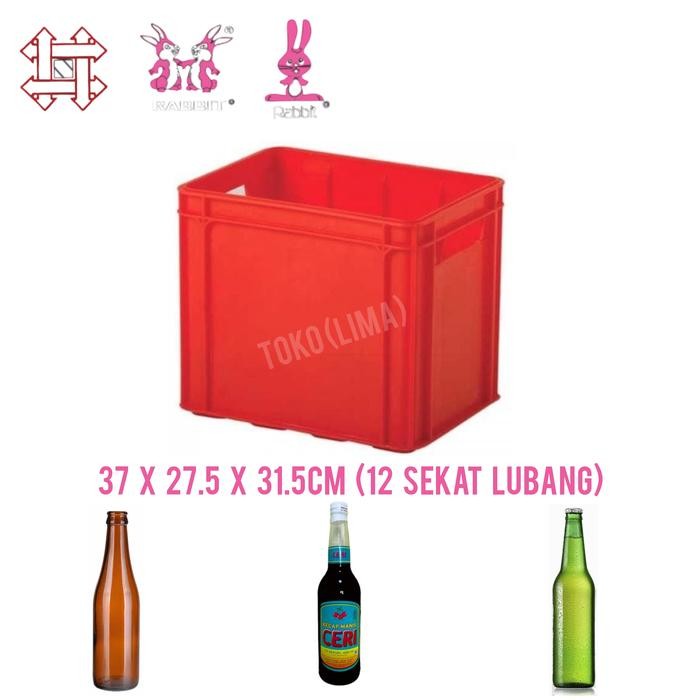 Krat Botol Sekat Isi 12 Rabbit 8008 Keranjang Botol Bir Kecap Bottle Crates Wadah Botol Gelas Kaca