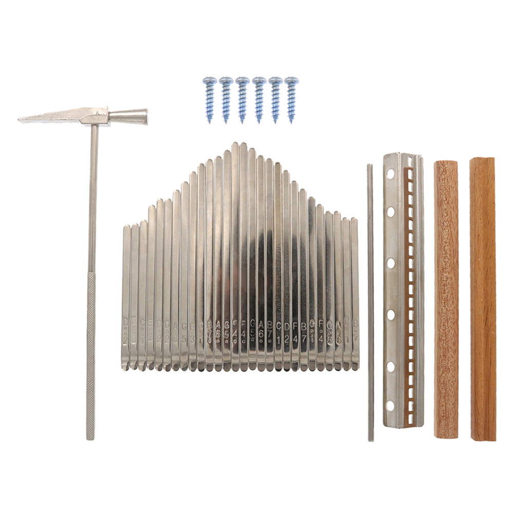 21-Tone Kalimba Keys Set With Tuning Hammer Finger Piano Playing Pieces Steel Lettering Kalimba